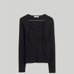 Madewell Wide Rib Sweater Top sz M NM615